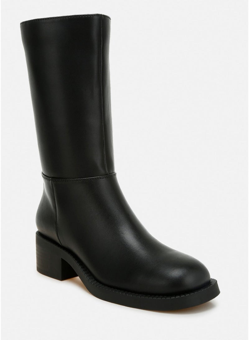 London Rag Women's Block Heel Calf Boots in Black - Image 2