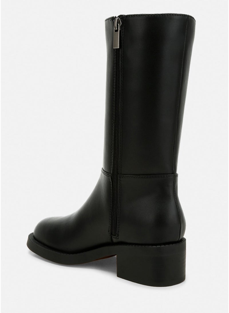 London Rag Women's Block Heel Calf Boots in Black - Image 3