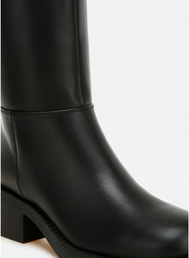 London Rag Women's Block Heel Calf Boots in Black - Image 4