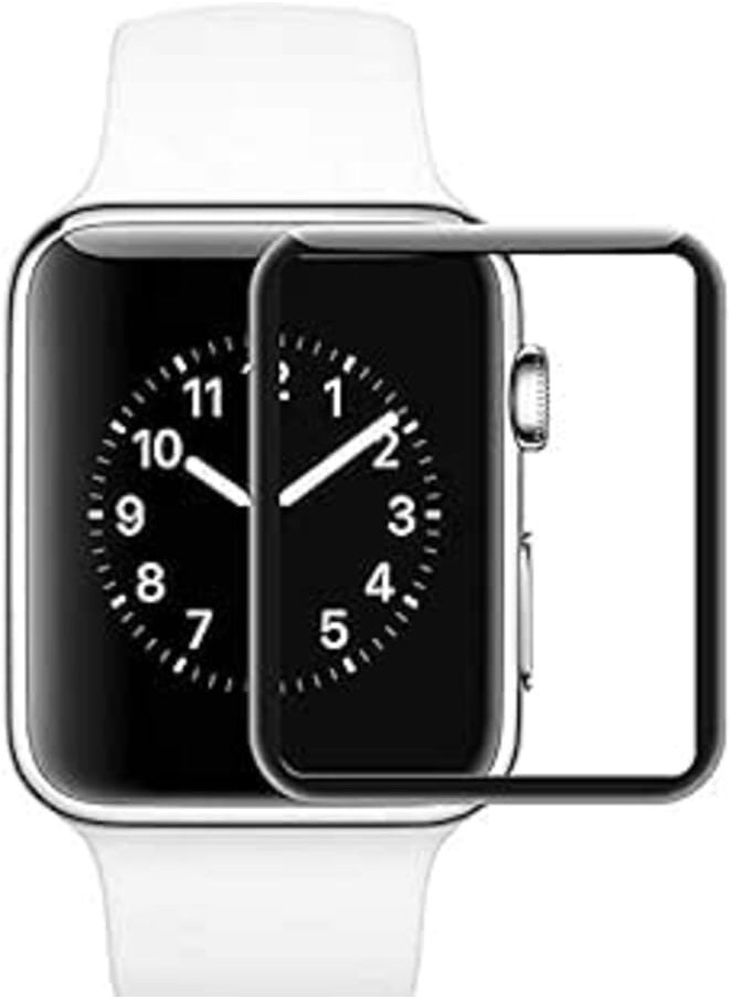 AMERTEER 9H 0.2mm Tempered Glass Film 3D Screen Protector For Apple Watch black 38mm 