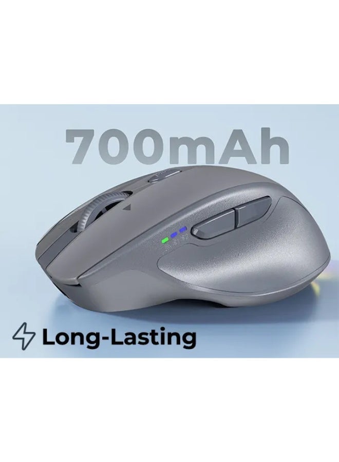 MEETION Dual Mode Wireless Ergonomic Mouse BTM007 4-direction scroll wheel Dual Mode Connectivity Long Lasting battery RGB backlighting 4 Adjustable DPI Level - Image 2