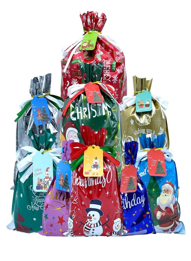 ANTOWIN 37PCS Christmas Gift Bags with Tags, Assorted Sizes, Christmas Foil Gift Wrapping Sacks Pouches for Presents Party Favor, Birthday Gift Bags, Reusable Bags - Image 1
