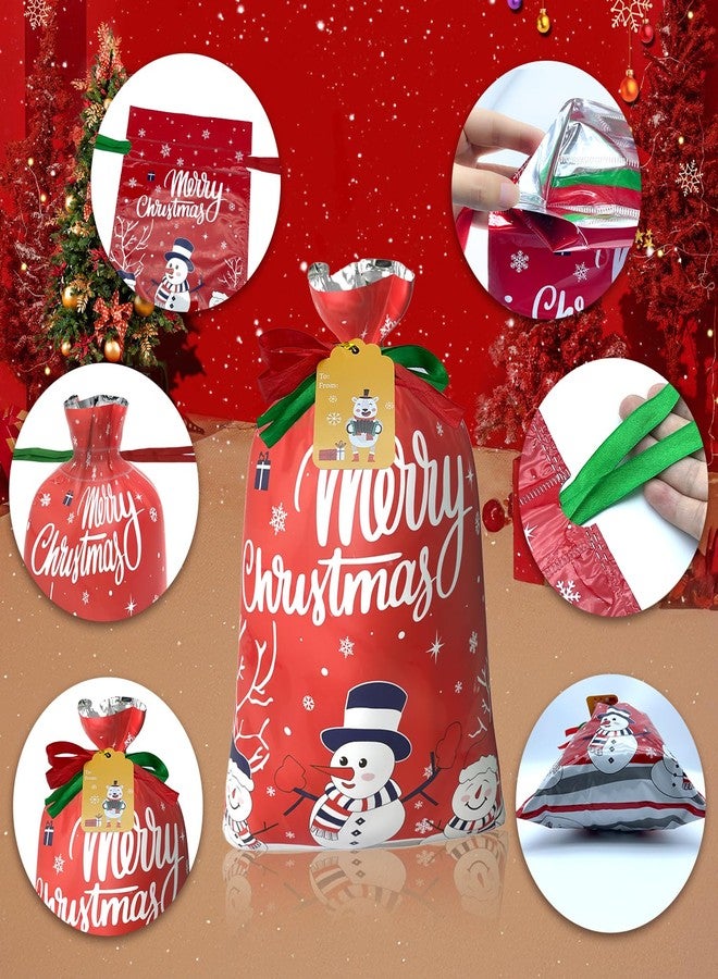 ANTOWIN 37PCS Christmas Gift Bags with Tags, Assorted Sizes, Christmas Foil Gift Wrapping Sacks Pouches for Presents Party Favor, Birthday Gift Bags, Reusable Bags - Image 4