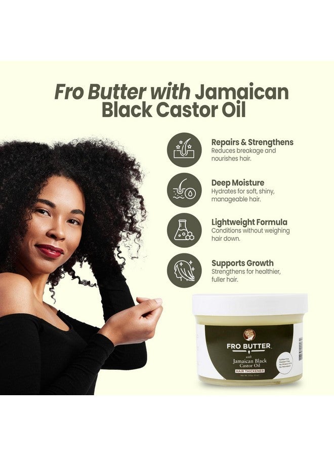 Fro Butter Jamaican Castor Oil Hair Thickener Treatment, Nourishing Extracts for Fast Hair Restoration, Shedding and Thinning Hair, Men and Women, Black - Image 2