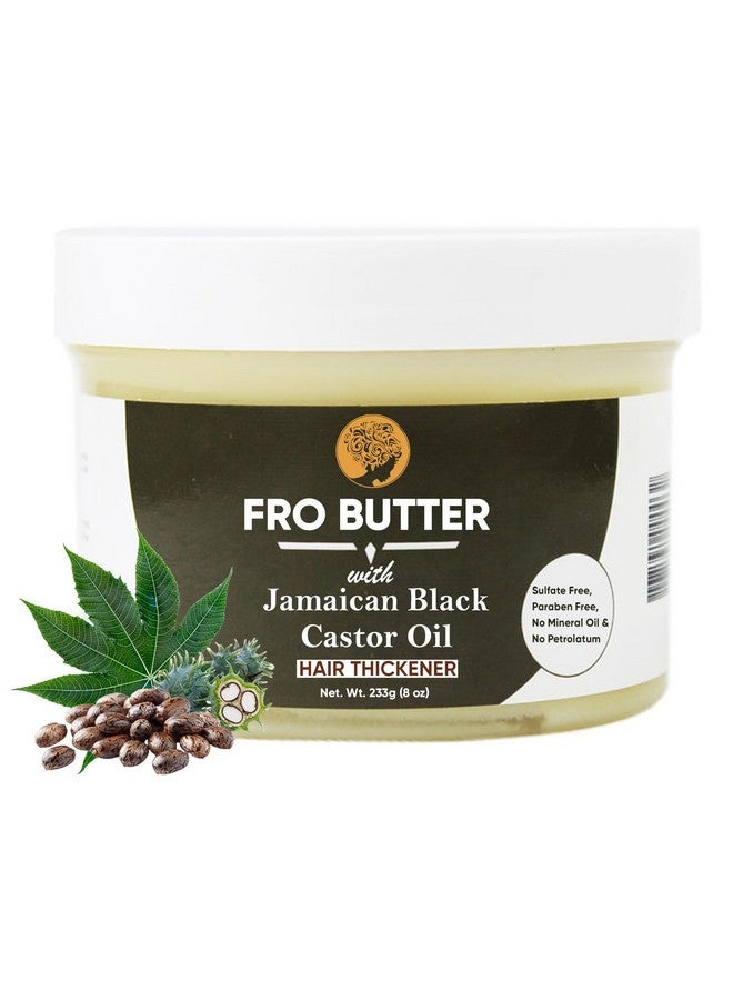 Fro Butter Jamaican Castor Oil Hair Thickener Treatment, Nourishing Extracts for Fast Hair Restoration, Shedding and Thinning Hair, Men and Women, Black - Image 1
