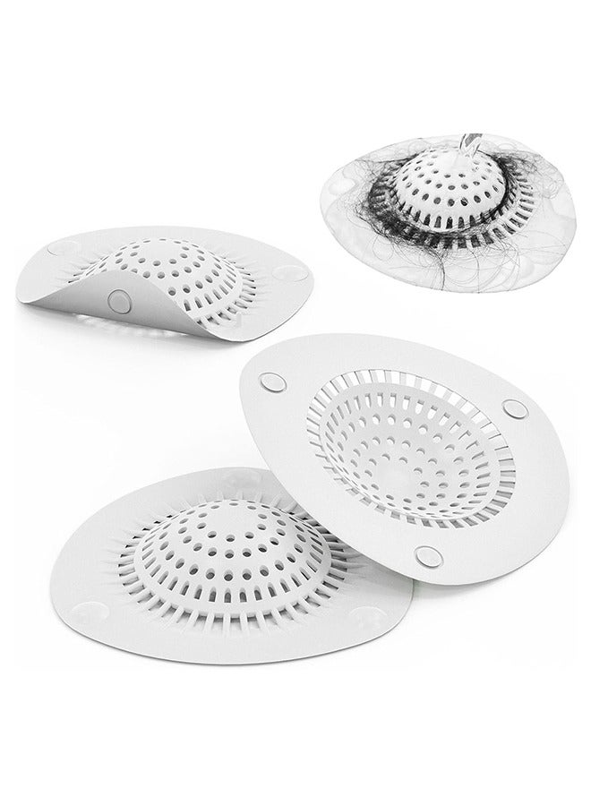 مجموعة من 3 قطع من غطاء تصريف حوض الاستحمام المصنوع من السيليكون لامتصاص الشعر، مصيدة تصريف المياه، واقيات منزلية مع مصيدة مياه، غطاء حوض المطبخ والحمام، سهل التركيب - Image 1