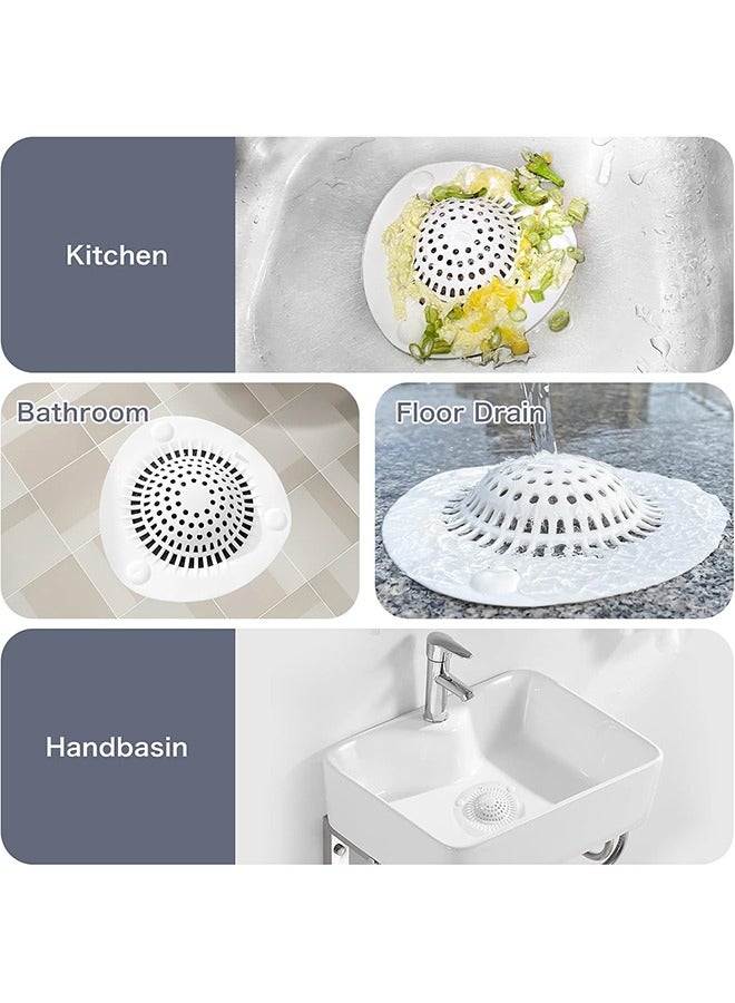 مجموعة من 3 قطع من غطاء تصريف حوض الاستحمام المصنوع من السيليكون لامتصاص الشعر، مصيدة تصريف المياه، واقيات منزلية مع مصيدة مياه، غطاء حوض المطبخ والحمام، سهل التركيب - Image 5