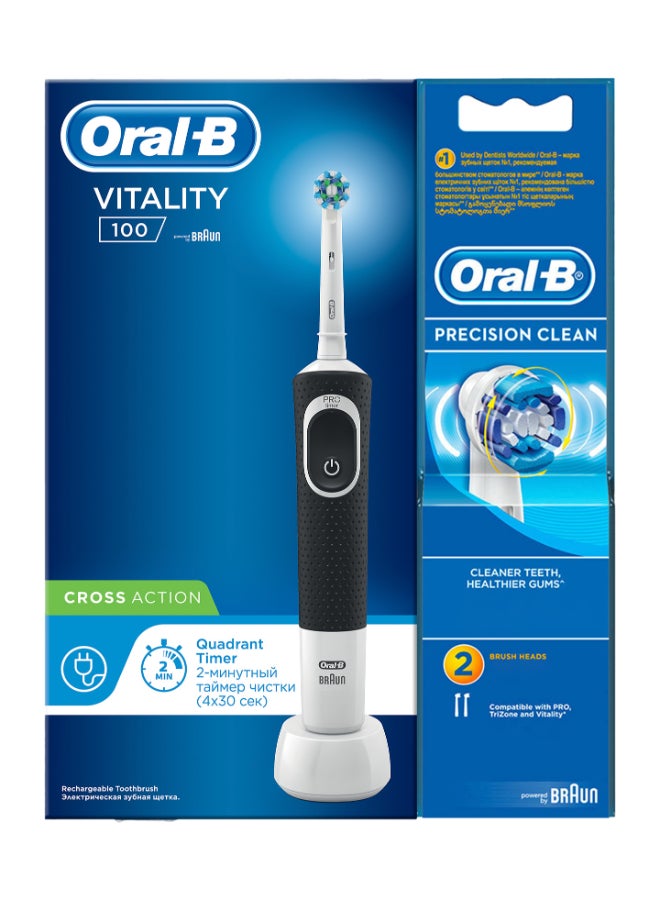 Oral-B Oral B Vitality D300 Tooth brush - 3 cleaning modes, Gentle brushing and 2 Minutes Built in Timer, 2 Extra brush heads - D103.413.3 Pink Lilac + EB 20-2  - Image 1