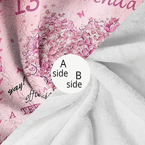 Gevuto 13 Year Old Girl Gifts for Birthday Blanket 50" x 60", 13th Birthday Decorations for Girls, Presents for 13 Year Old Girl, 13th Birthday Gifts for Girls - Image 5