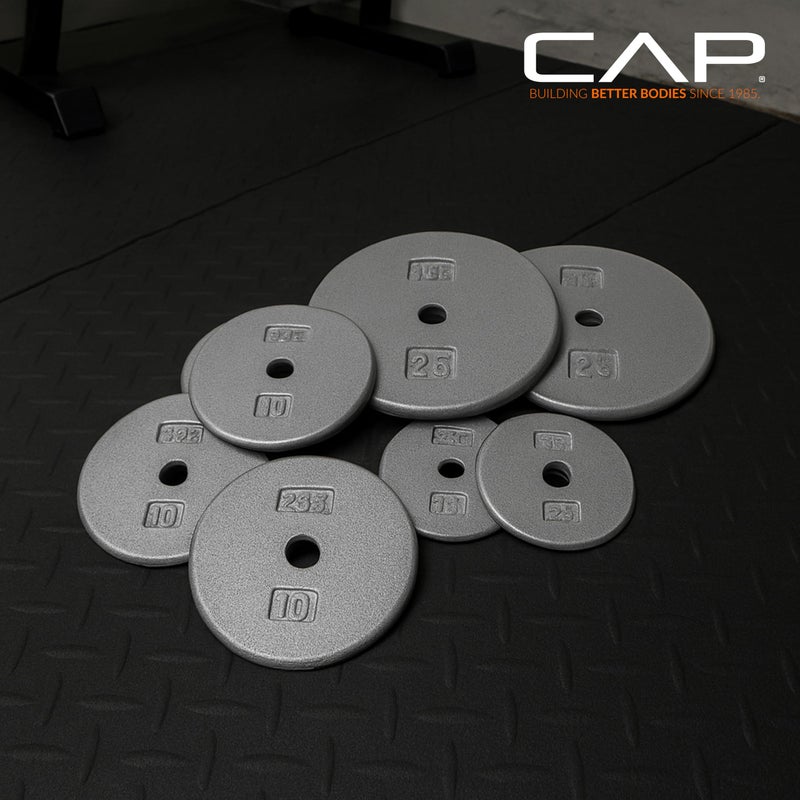 CAP Barbell Cast Iron Standard 1-Inch Weight Plate Set â€“ Barbell Weights for Home Gym, Strength Training, and Weightlifting, 1.25 lb Set of 6, Gray - Image 5