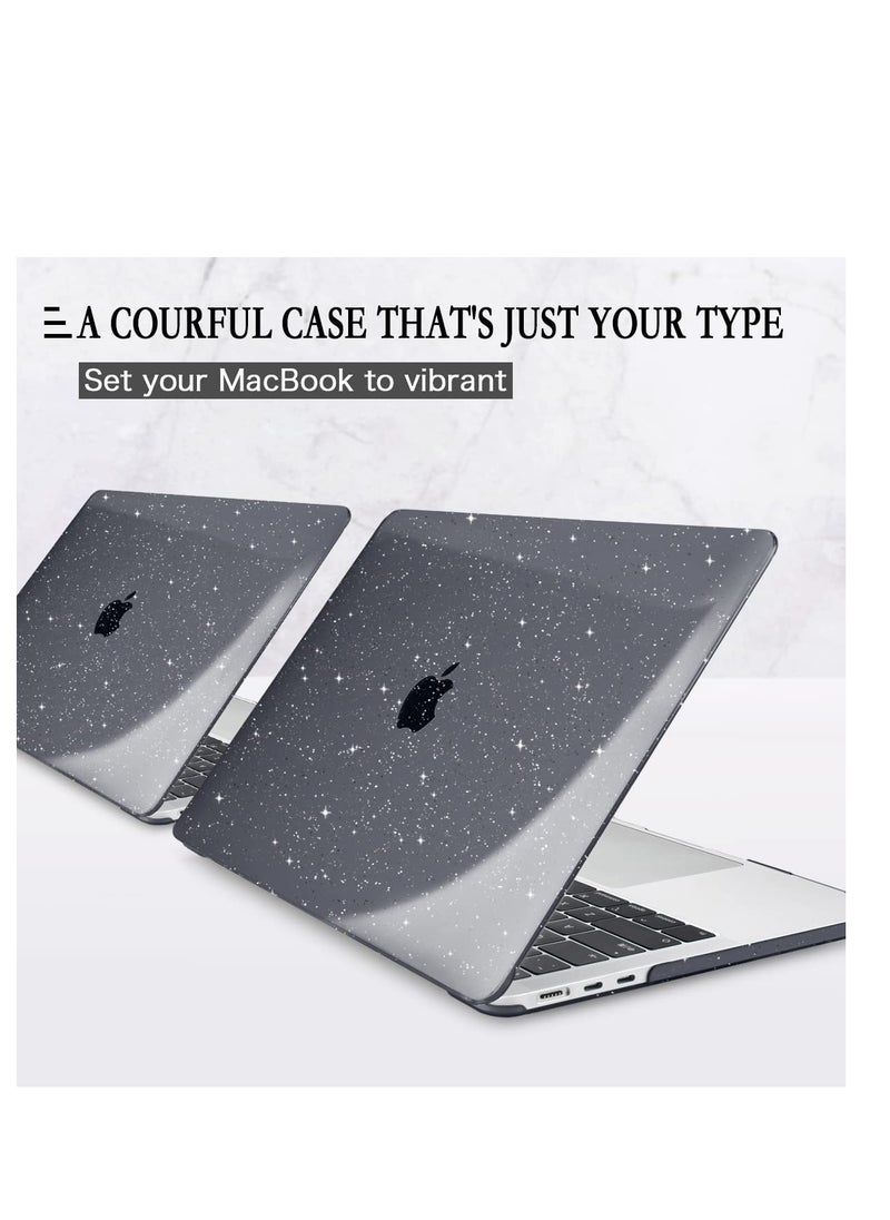 Generic 3 in 1 Black Shining Glitter Plastic Laptop Hard Shell Case with Keyboard Cover & Screen Protector Compatible for MacBook Air 13.6 M2 Chip A2681 and M3 Chip A3113 and M4 Chip A3240  - Image 3