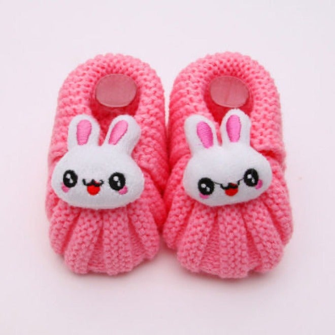 Qi Ta Handmade Knitted Baby Socks Shoes for Newborns, Cotton Breathable Anti-Slip Cartoon Booties, 0-3-6 Months, Spring Autumn - Image 1