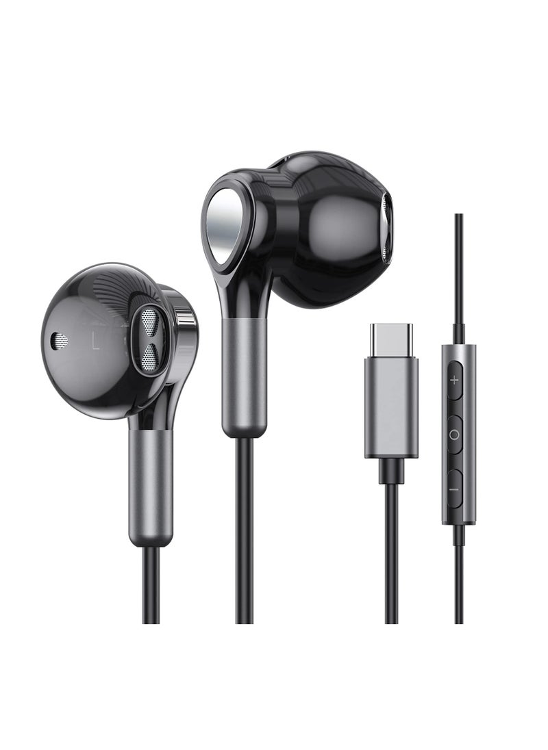 Generic - USB C Headphones for Samsung Galaxy S23 Ultra, S22, S21 FE, S20 - Wired In-Ear Earbuds with Mic, Compatible with Pad Pro, Pixel, OnePlus - USB Type C Earphones - Image 1