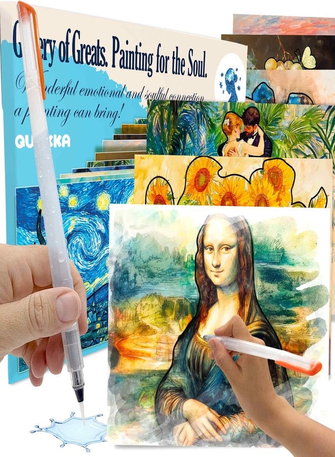 QUOKKA Water Painting Dementia Activities for Seniors - Gallery of Greats - Alzheimers Products for Elderly - Activities for People with Dementia - Crafts for Seniors - Image 1