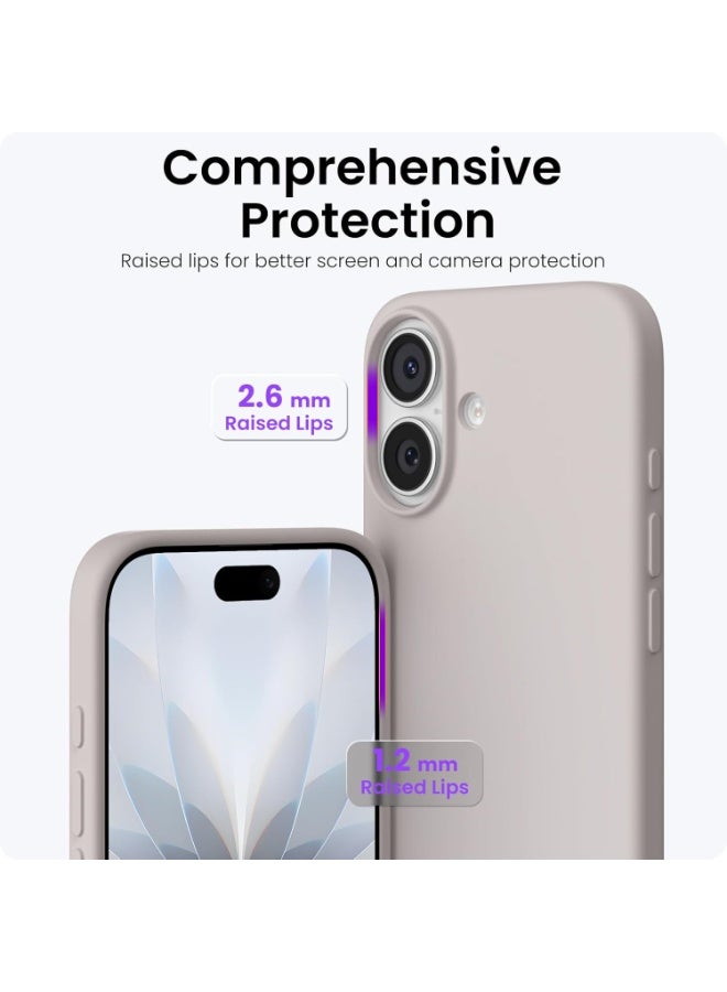 Ultra Slim Silicone Phone Case Compatible with iPhone 17 - Shockproof Phone Case with Soft Anti-Scratch Microfiber Lining-(Stone Gray) - Image 3