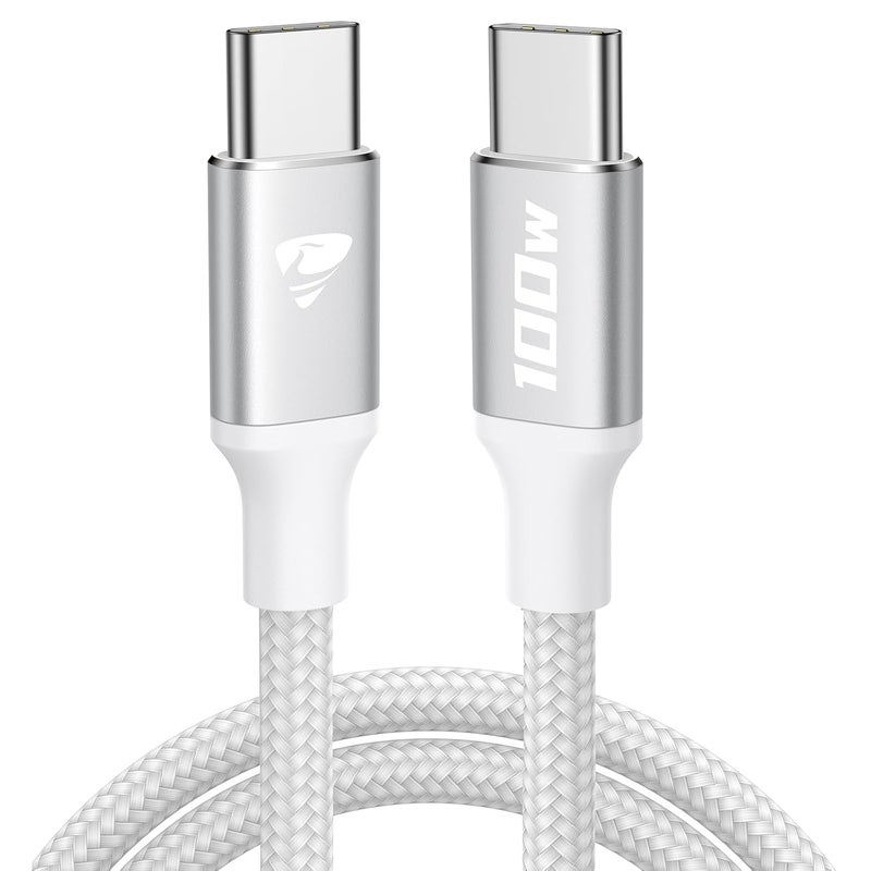 Aioneus USB C Cable 2M, 100W iPhone Charger Cable USB C to Type C Cable Nylon-Braided Cord Power Delivery PD Fast Charging for iPhone 16/15 Series, iPad, MacBook Pro/Air, Galaxy S24 Ultra,Huawei P70 - Image 1