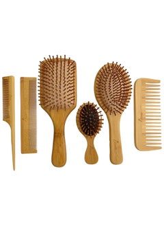 6Pcs Natural Bamboo Comb Set Wooden Massage Hair Brush with Wide Tooth Comb Grooming Comb for Women Men and Kids - Massage Scalp Comb - pzsku/ZF3AB5F78B0A7F8F2ABC1Z/45/_/1684486945/4bae2ca9-ed9d-4ebe-8c74-3ad81519dc20