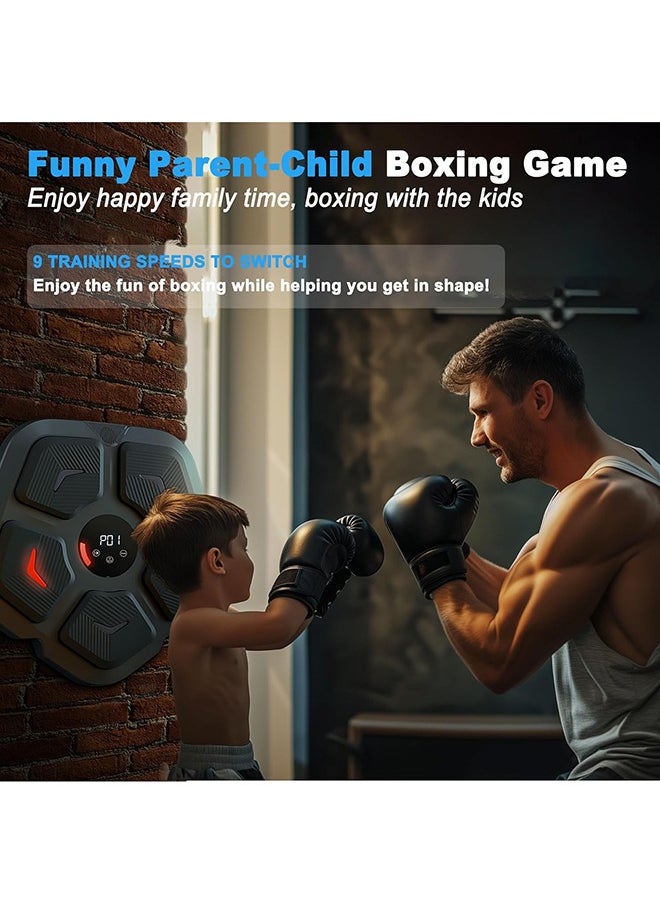 Bukela Smart Music Boxing Machine Boxing Music Workout Wall-Mounted Home Machine, Adult Electronic Boxing Pads - With Gloves  - Image 3