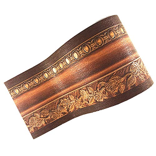 Yija 3D Wood Grain Self Adhesive Peel and Stick Waterproof Wall Border Easy to Apply Home Decor Bathroom Kitchen 4 Inch by 16.5 Feet (Dark Brown) - Image 4