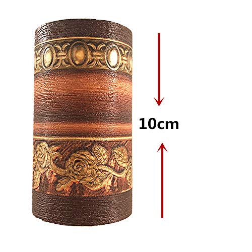 Yija 3D Wood Grain Self Adhesive Peel and Stick Waterproof Wall Border Easy to Apply Home Decor Bathroom Kitchen 4 Inch by 16.5 Feet (Dark Brown) - Image 2