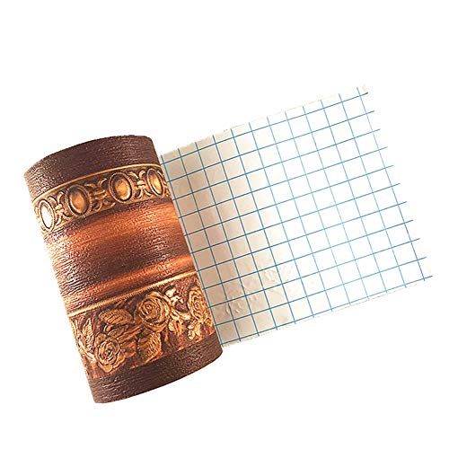 Yija 3D Wood Grain Self Adhesive Peel and Stick Waterproof Wall Border Easy to Apply Home Decor Bathroom Kitchen 4 Inch by 16.5 Feet (Dark Brown) - Image 3