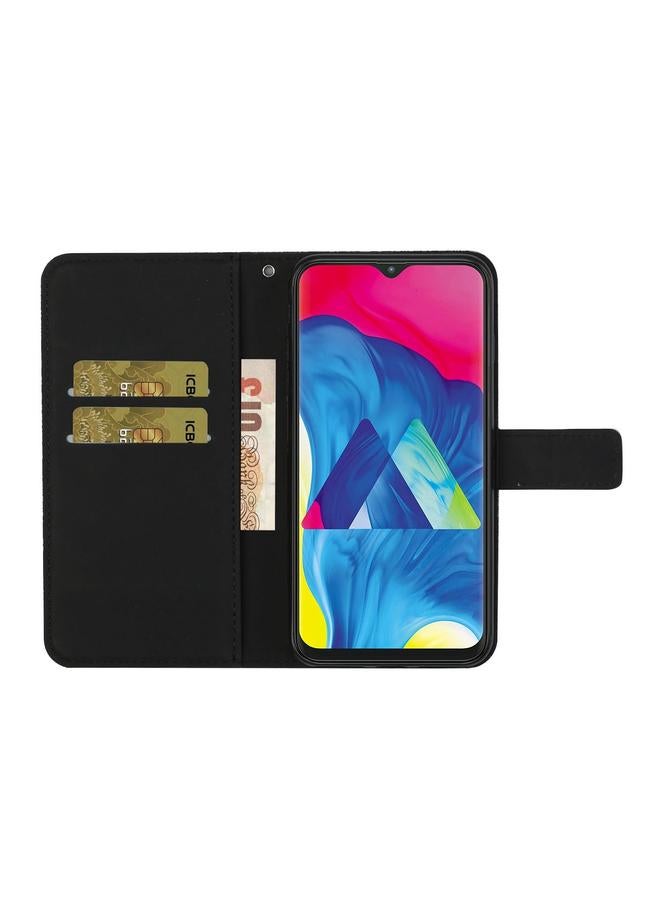 اس-توب جراب لهاتف Samsung Galaxy A20 / A30، جراب جلدي أفقي منقوش بنمط عرقي مع حامل وفتحات للبطاقات ومحفظة وحبل - Image 4