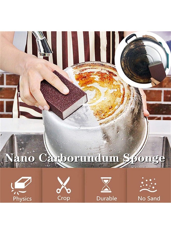 Nano Carborundum Sponge, 5PCS Emery Sponge Brush Clean Eraser Scrub, Kitchen Magic Cleaning Sponge For Removing Rust Cleaning Pots And Pans, Kitchen Cleaner Tool