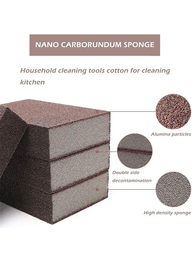 Nano Carborundum Sponge, 5PCS Emery Sponge Brush Clean Eraser Scrub, Kitchen Magic Cleaning Sponge For Removing Rust Cleaning Pots And Pans, Kitchen Cleaner Tool