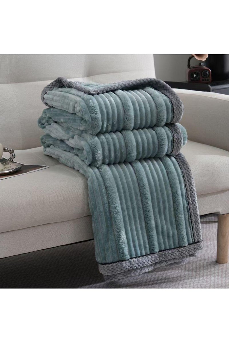 Comfy Luxurious Embossed Light Green Textured Blanket King Size 200 x 230 Cm - Image 1