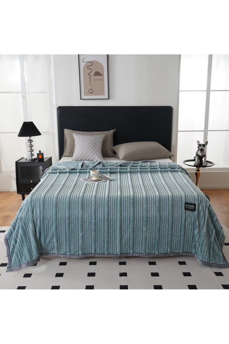 Comfy Luxurious Embossed Light Green Textured Blanket King Size 200 x 230 Cm - Image 2