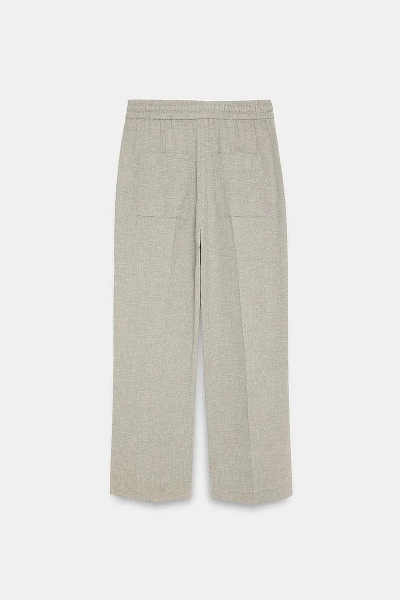 Dilvin Light Grey DILVIN Wide-Leg Poplin Lounge Trousers for Women | Best Price UAE