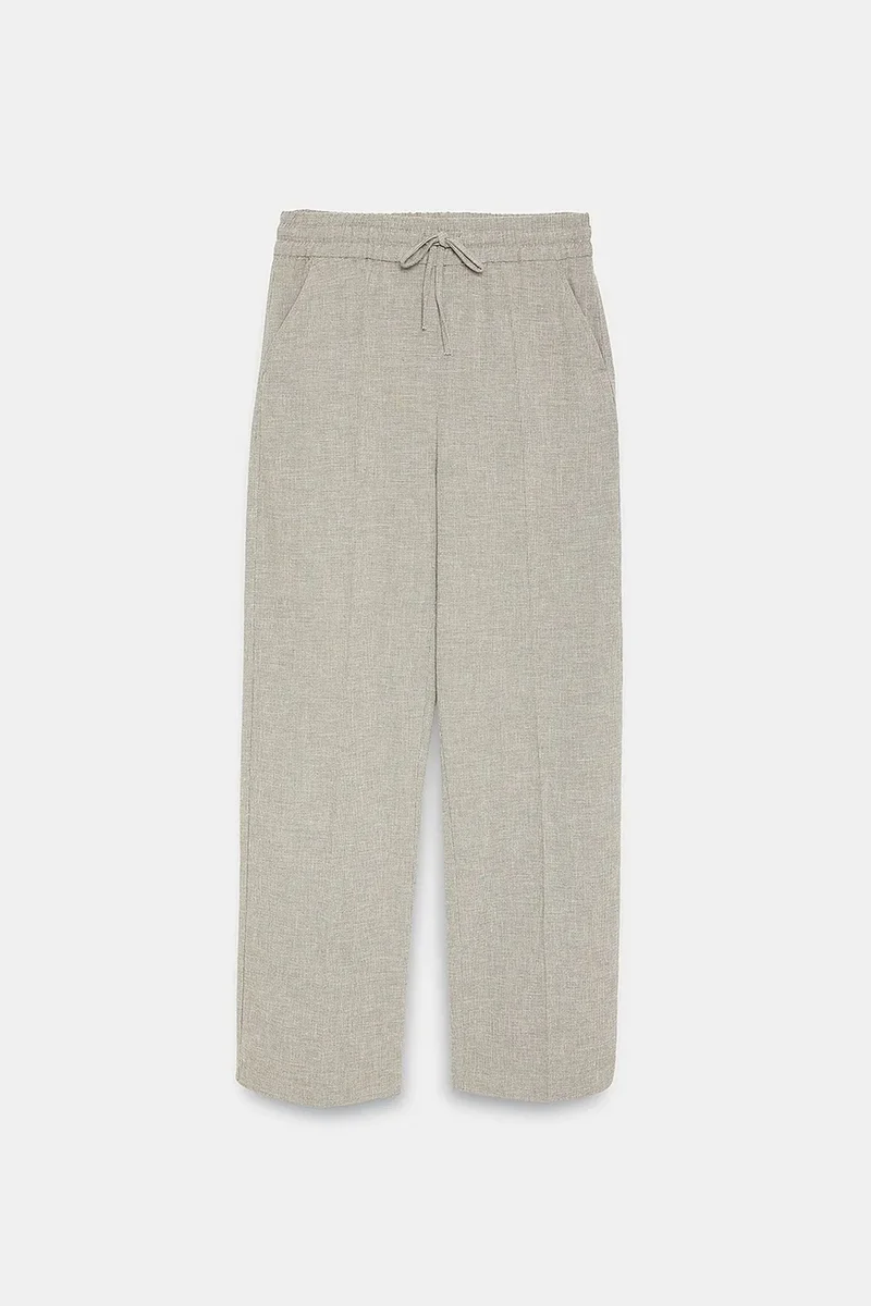 DILVIN Wide-Leg Poplin Lounge Trousers