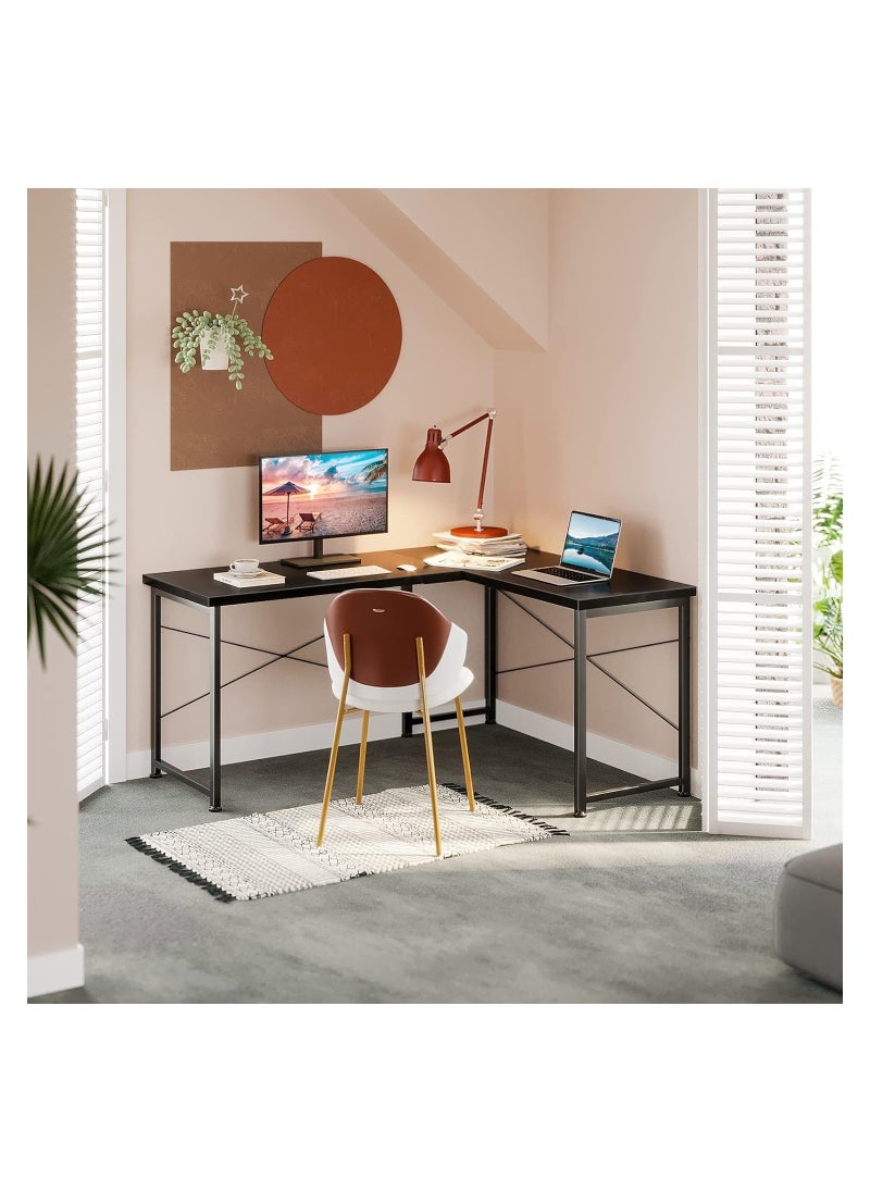 AGD - Multi-use L-shaped computer and study desk for home, office and work, Black color - Image 1