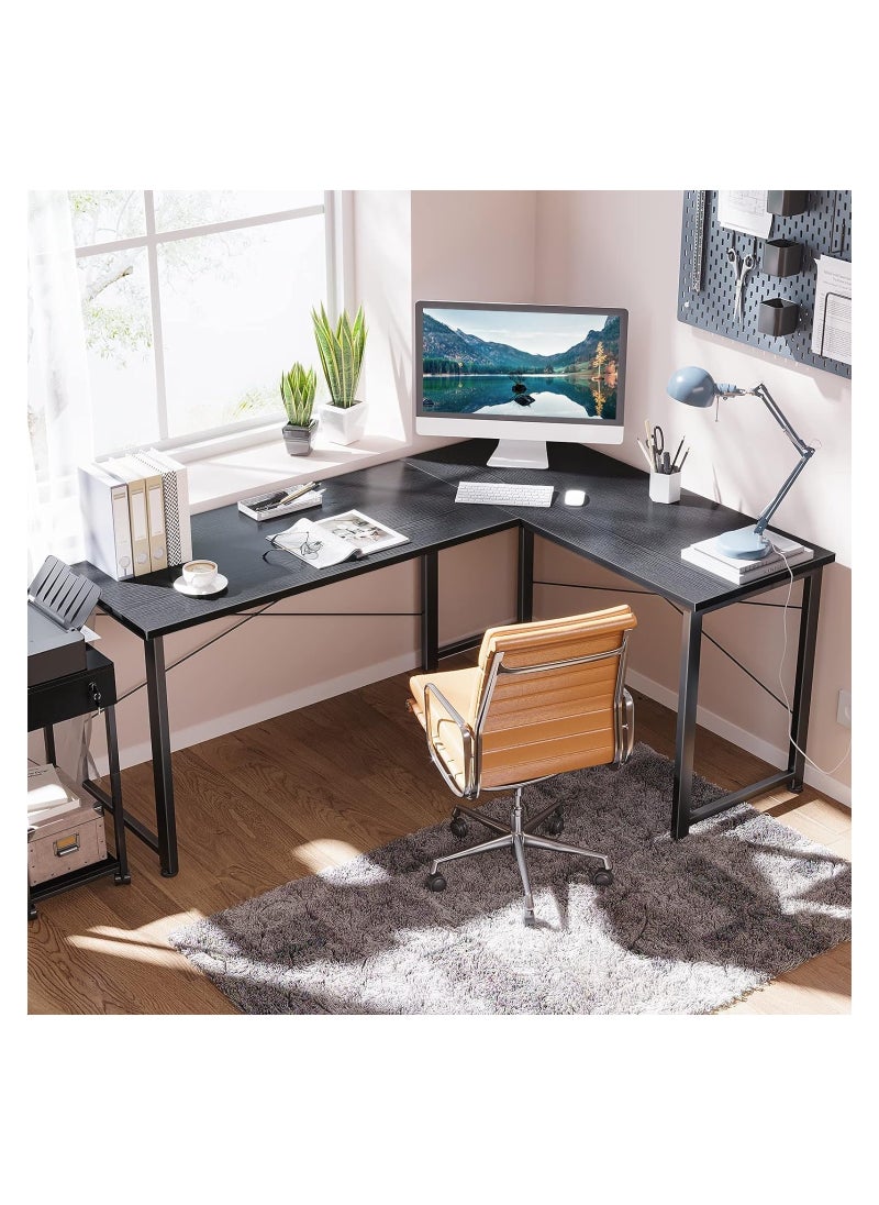 AGD - Multi-use L-shaped computer and study desk for home, office and work, Black color - Image 1