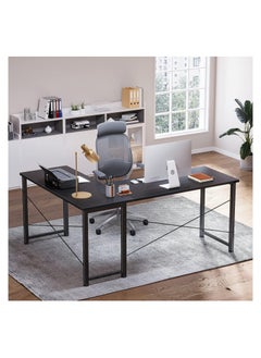 AGD Multi-use L-shaped computer and study desk for home, office and work, Black color  - Image 2
