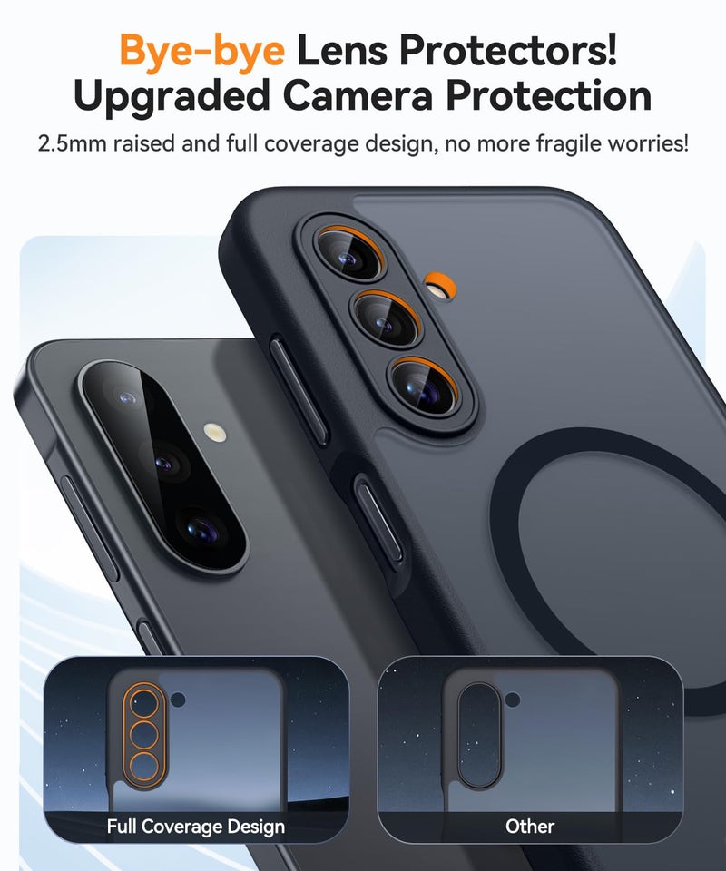 CANSHN Designed for Samsung Galaxy A17-5G Case [Full Camera Protection] [Compatible with Magsafe] Translucent Matte Back Protective Phone Cover, Black - Image 3