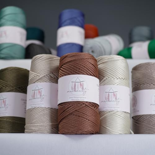 Makromecity, 2 Skeins of Polyester Macrame Cord 2mm x 250 Yards (750 feet) 2mm Polypropylene Macrame Cord for Macrame Art & Crafts for Wall Hangings, Bags, Underplate, Rug (29 Colors Available) - Image 4