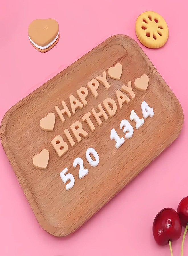 TARINI 2Pcs Silicone Moulds, Silicone Cake Moulds for Baking, Chocolate Moulds Silicone, Pink Alphabet Number Fondant Molds - Happy Birthday Silicone Molds for Chocolate Cake Decoration, DIY Baking Tools - Image 4