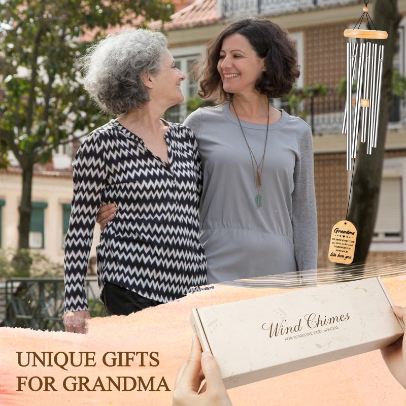Milcier Gifts for Grandma, Grandma Birthday Gifts, Grandma Wind Chimes, Best Christmas Mothers Day Thanksgiving Present for Grandmother, Nana, Granny, 25.5 inches, Silver - Image 4