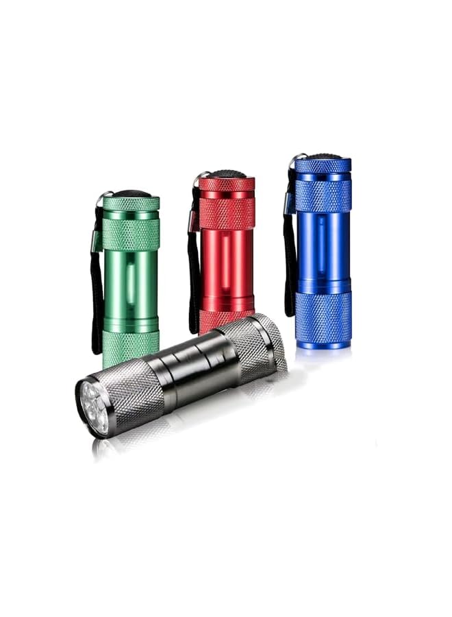 PROMASS Small LED Torch,Mini Torches LED Super Bright with 9 LEDs, Colorful Pocket Torch Flashlight for Kids Adult Camping Hiking Outdoor Gifts, 12 AAA Pre-Installed (4 Pack) (multi) - Image 2