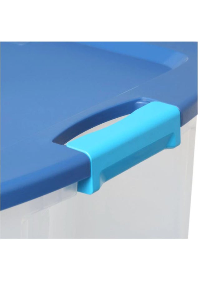 ستيريليت حاوية تخزين بقفل وحمل مع غطاء قابل للقفل أزرق وشفاف 68 لتر 4386892 - Image 3