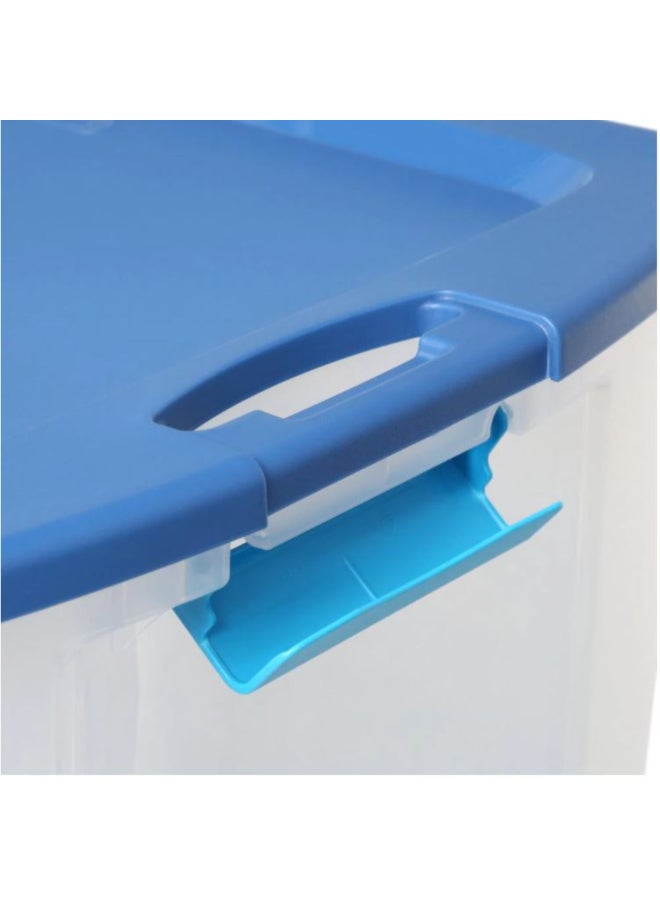 ستيريليت حاوية تخزين بقفل وحمل مع غطاء قابل للقفل أزرق وشفاف 68 لتر 4386892 - Image 2