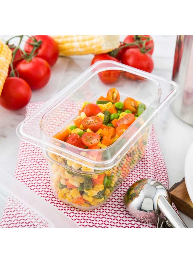 Restaurantware Met Lux 4 Inch Deep Food Pans, 1 1/9 Size Commercial Food Storage Container - Freezable, Avoids Breaking, Clear Plastic Cold Pans, Dishwashable, For Kitchens, Restaurants, Or Cafeterias - Image 3