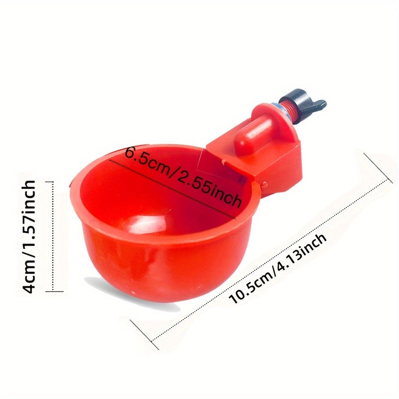 5pcs Automatic Poultry Drinker Red Plastic Self Filling For Chicken Duck Goose Rabbit - Image 5