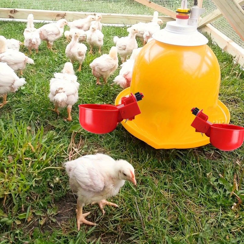 5pcs Automatic Poultry Drinker Red Plastic Self Filling For Chicken Duck Goose Rabbit - Image 2