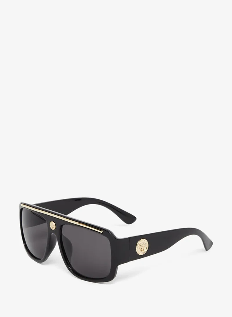 Styli Gold-Tone Accent Square Frame Sunglasses