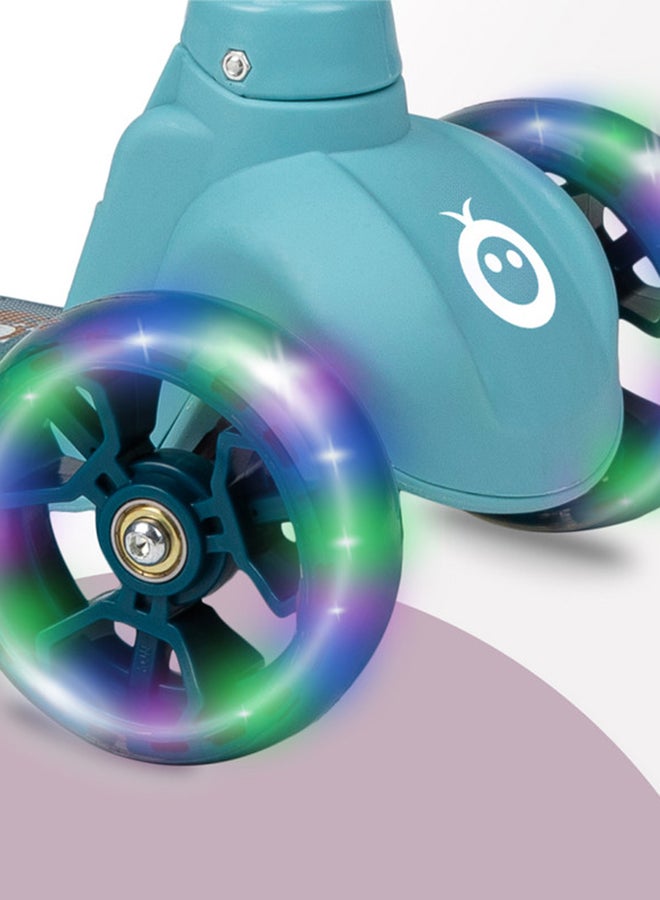 Momi Kiuru 2in1Scooter And Ride-On For Girls & Boys with Balance Function, LED's Wheels, ABEC 7 Bearings, 3 Position Handle Bar, Light weight 2.3 Kg, Age from 3+ Year - Blue - Image 5