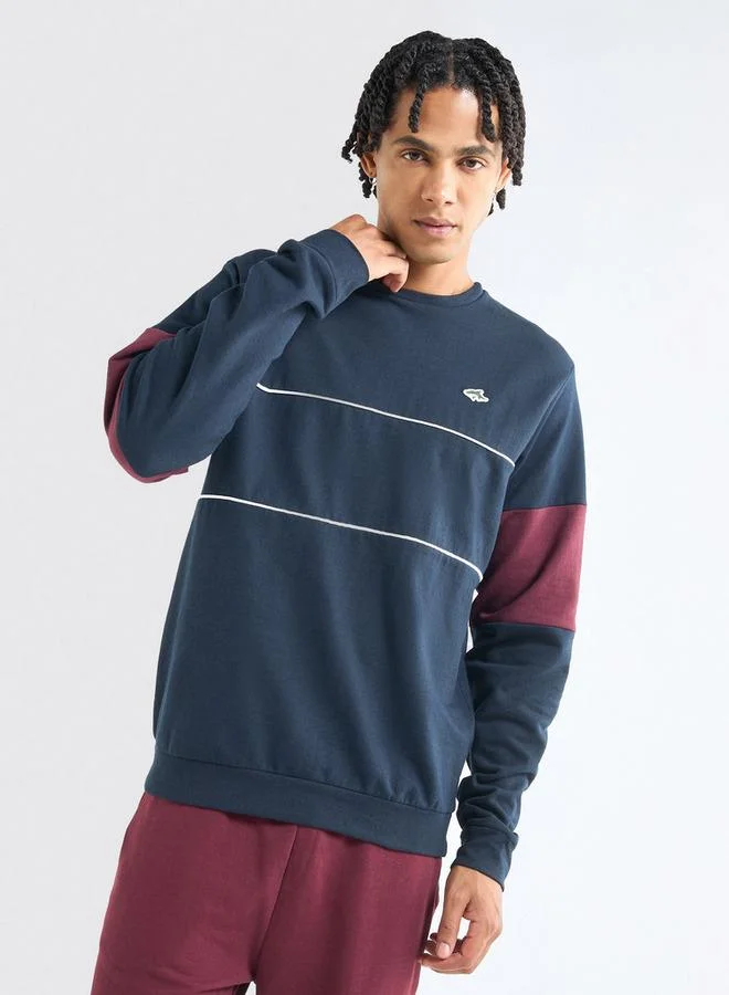 سبلاش فيڤ سويت شيرت سادة بياقة ضيقة وأكمام طويلة