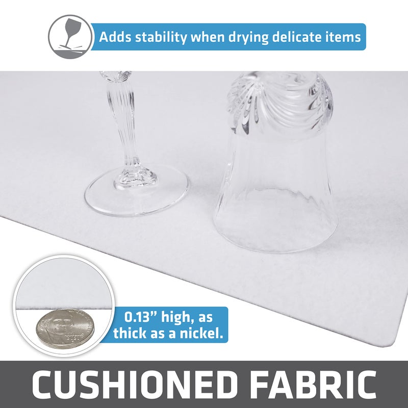 Drymate Premium Luxury Shelf & Drawer Liner, Thick Cushioned Fabric, Non-Adhesive, Absorbent, Waterproof, Slip-Resistant, Liners for Kitchen Cabinets, Cupboards (USA Made)(12â€x59â€)(2-Pack)(White) - Image 5