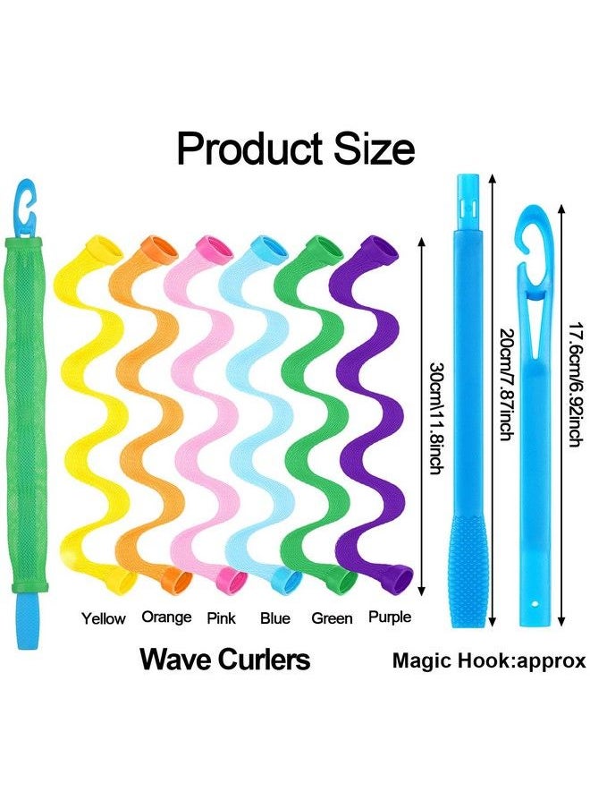 WILLBOND 30 Pieces Hair Curlers Styling Kit Wave Style Hair Rollers Spiral Curls No Heat Hair Curlers With Styling Hooks For Women Girls Long Hair Most Hairstyle Styling Tools (30 Cm/ 11.8 Inch)  - Image 3